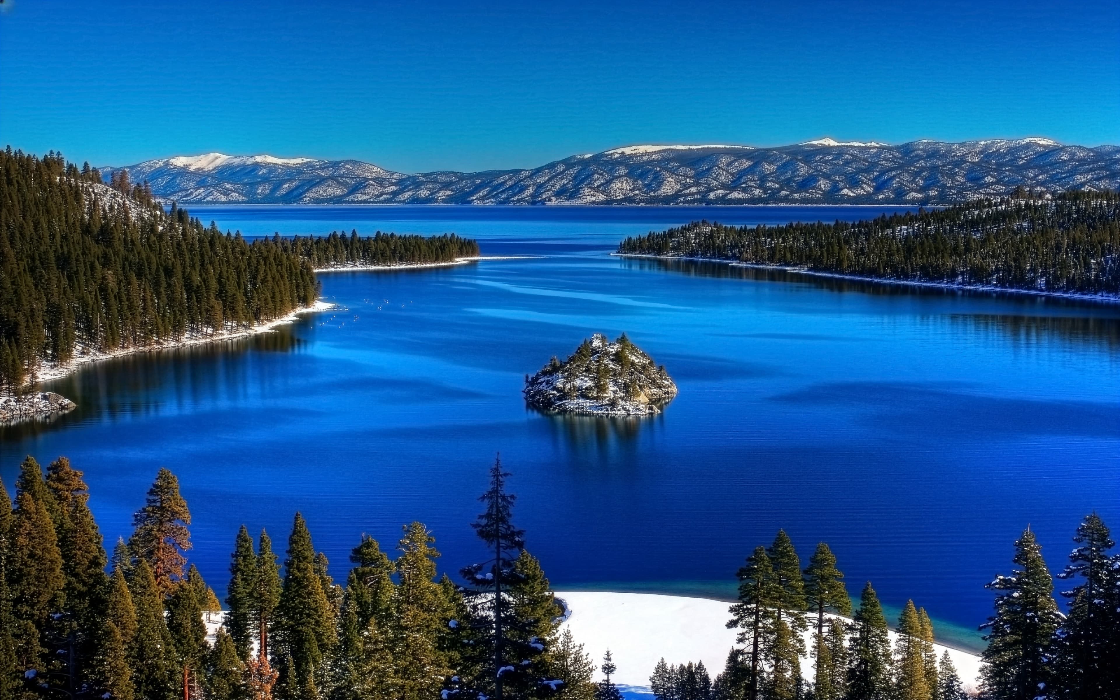 Snow-dusted Emerald Bay at Lake Tahoe, part of Benchmark Commercial Cleaning's Northern Nevada service area